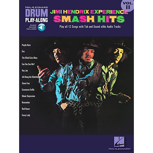 Hal Leonard Jimi Hendrix Experience Smash Hits Drum Play-Along Series Volume 11 Book with CD