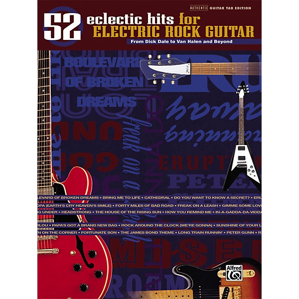 Alfred 52 Eclectic Hits for Electric Rock Guitar Tab Songbook