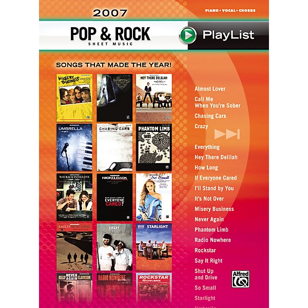 Alfred 2007 Pop and Rock Sheet Music Playlist Book