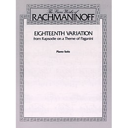 Alfred Eighteenth Variation (from Rhapsodie on a Theme of Paganini) Piano Solo Book