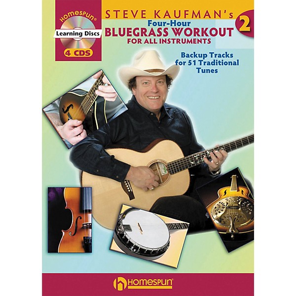 Homespun Steve Kaufman's Four-Hour Bluegrass Workout, Volume Two (Book with 4-CD Set)