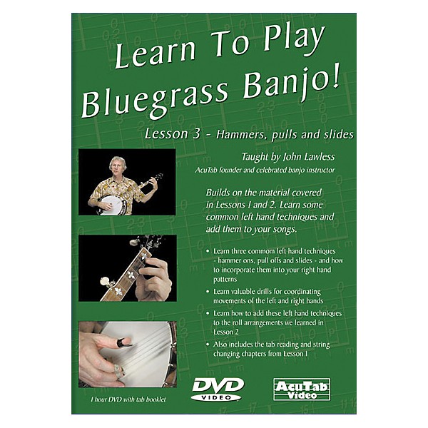 Mel Bay Learn to Play Bluegrass Banjo DVD - Lesson 3: Hammers, Pulls, & Slides