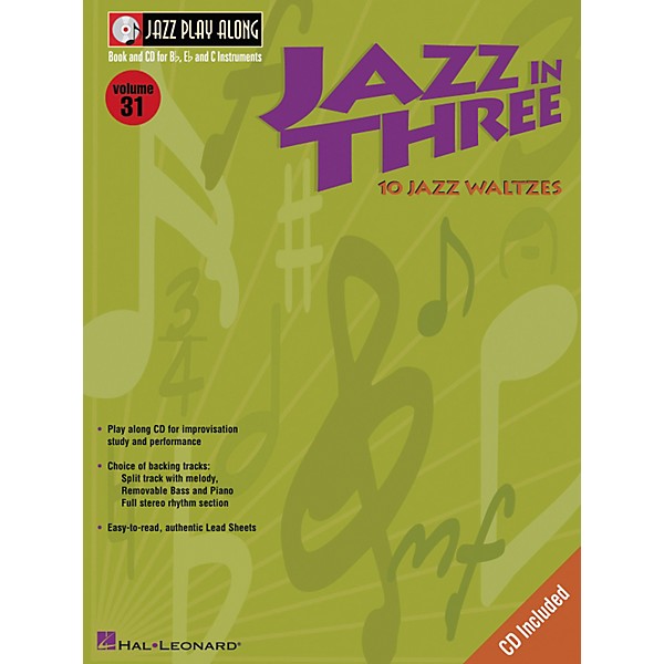 Hal Leonard Jazz in Three (Eb Instruments / C Instruments / Bb Instruments) (Book and CD Package)