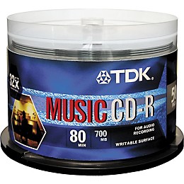 TDK Music CD-R 32X 80-Min 50 Pack Spindle