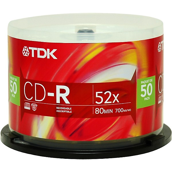 TDK CD-R 700MB 80-Minute 52x 50 Pack Spindle