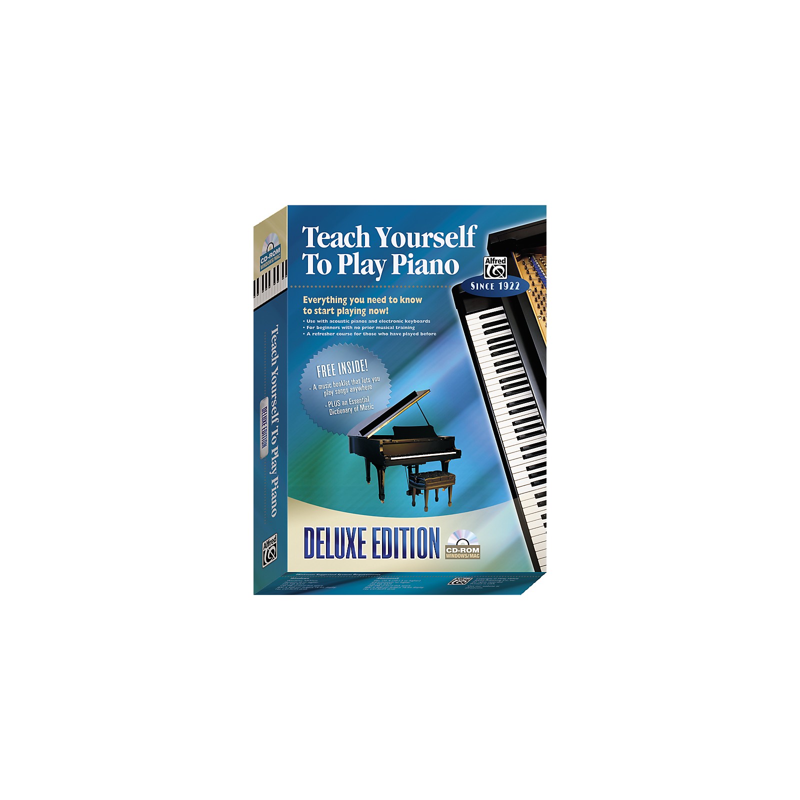 Alfred teach yourself to play piano deluxe edition cd rom guitar center