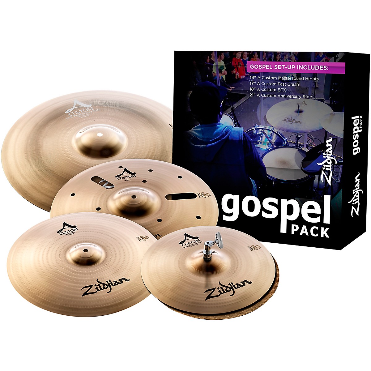 Zildjian A Custom Series Cymbal Pack Gospel Guitar Center
