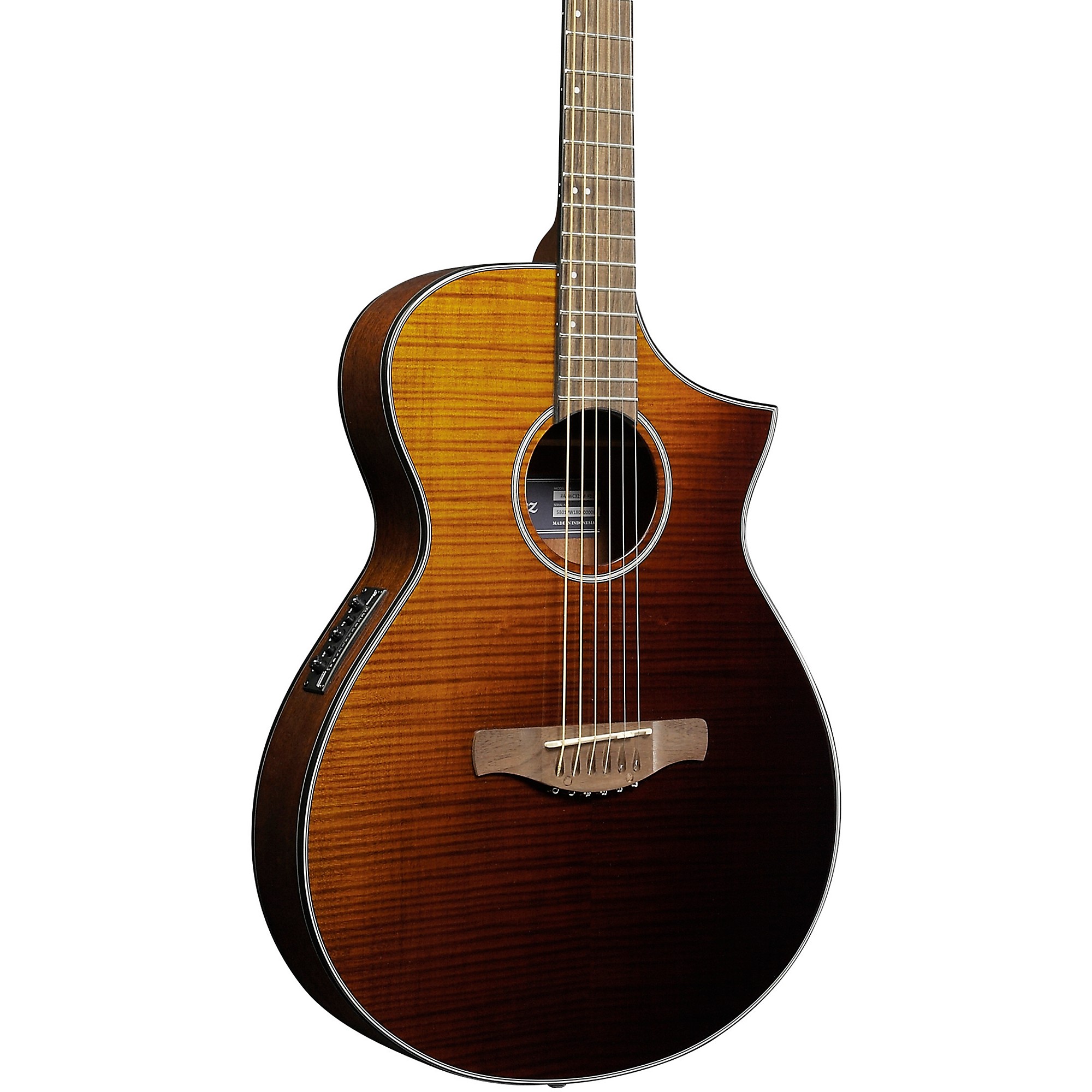 Ibanez AEWC32FM Thinline AcousticElectric Guitar Amber Sunset Fade