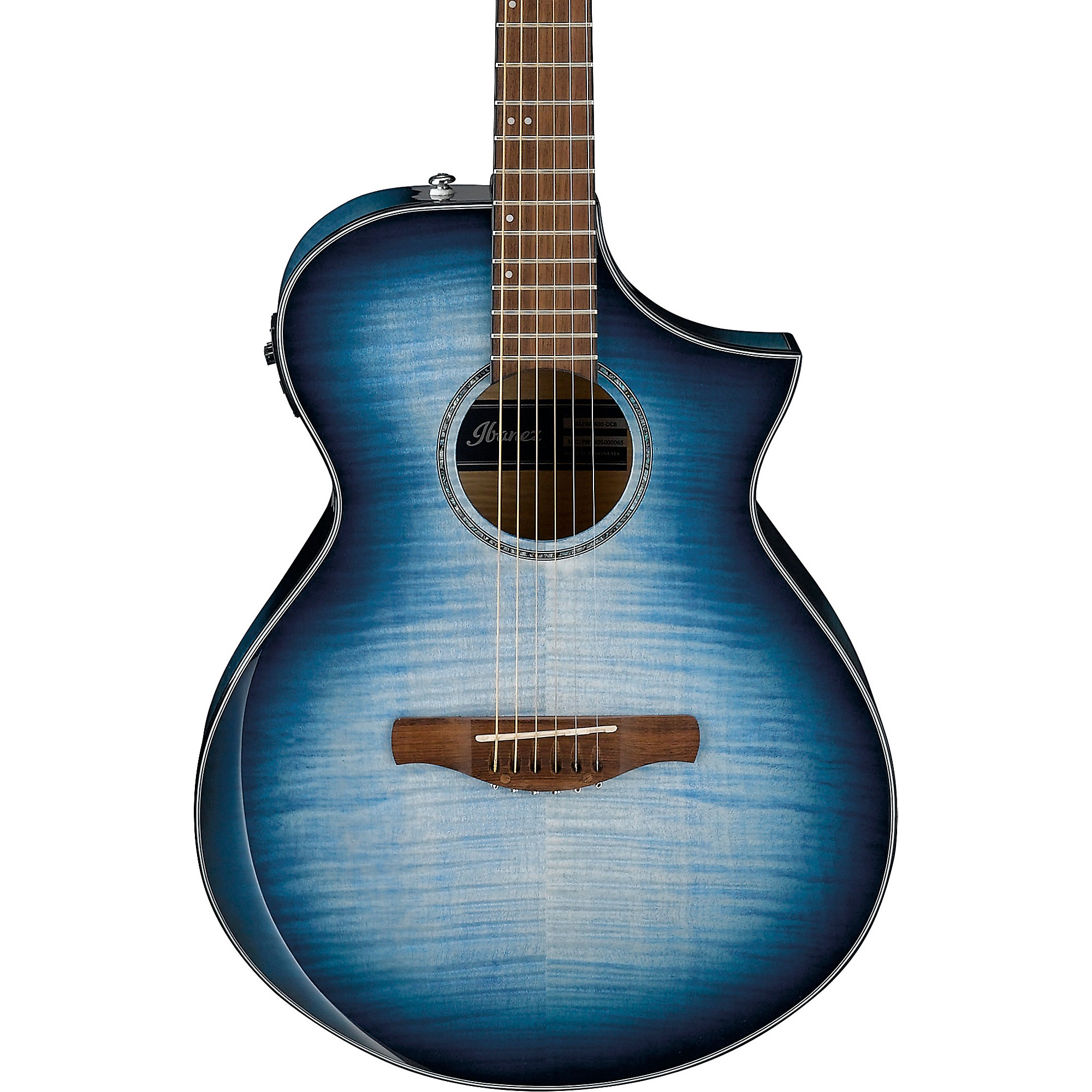 Ibanez Aewc400 Comfort Acoustic Electric Guitar Blue Sunburst Guitar Center 