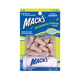 Mack's Acoustic Foam Ear Plugs 7 Pair Blister Pack with Free Travel Case