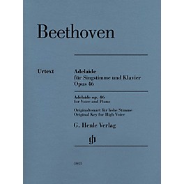 G. Henle Verlag Adelaide, Op. 46 Henle Music Folios Softcover  by Ludwig van Beethoven Edited by Helga Luhning