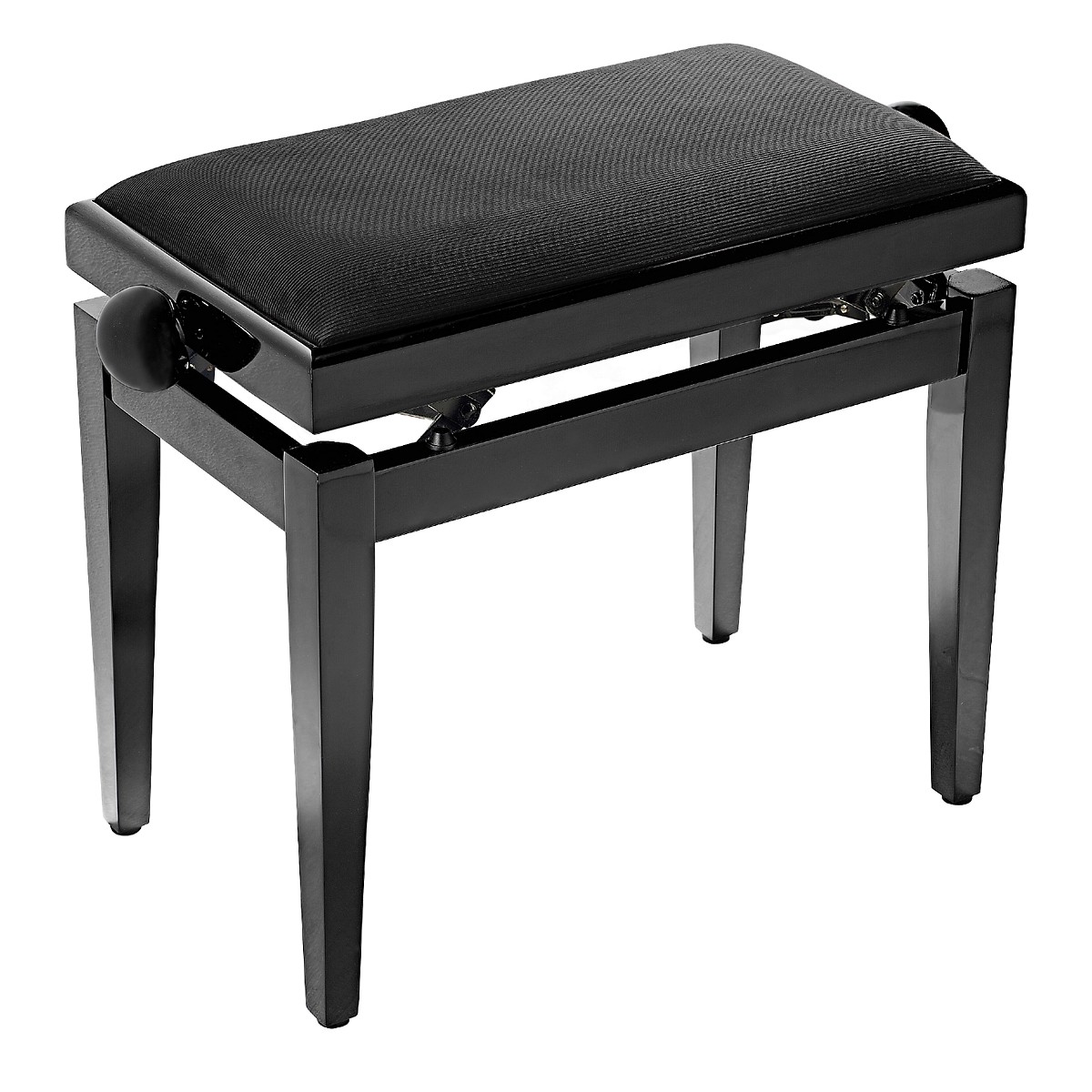 Musician's Gear Adjustable-Height Piano Bench Black Velvet Top Black