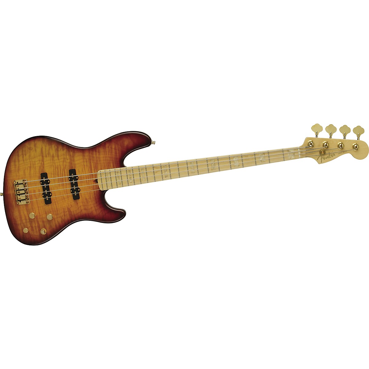 Fender American Deluxe Jazz Bass QMT Tobacco Sunburst Maple Fretboard
