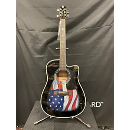 Used Randy Jackson American Flag Acoustic Electric Guitar
