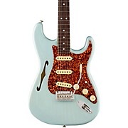 American Professional II Stratocaster Thinline Limited-Edition Electric Guitar Transparent Daphne Blue