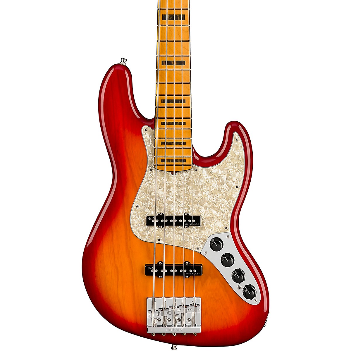 Fender American Ultra Jazz Bass V 5 String Maple Fingerboard Plasma Red Burst Guitar Center