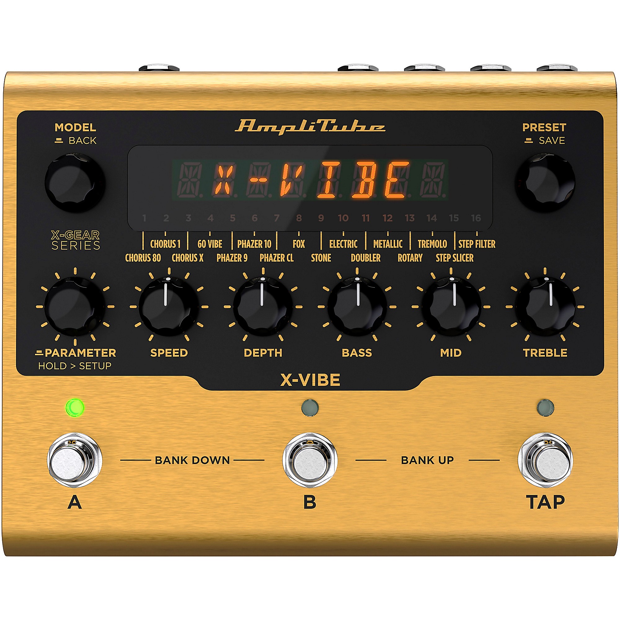 IK Multimedia AmpliTube XVIBE Modulation Effects Pedal Gold Guitar