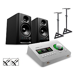 Universal Audio Apollo Solo Thunderbolt with Harbinger Studio Monitor Pair (Stands & Cables Included)