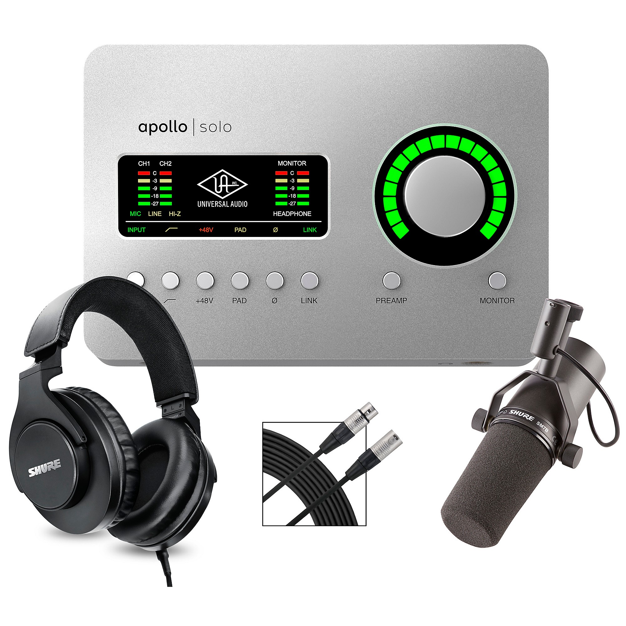 Universal Audio Apollo Solo USB Heritage Edition Interface With Shure