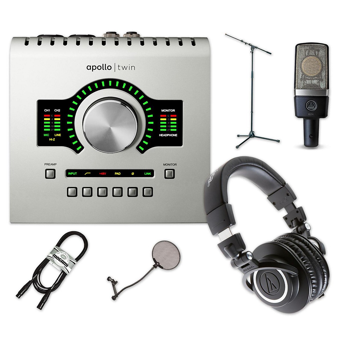 Universal Audio Apollo Twin SOLO, ATH-M50x and C214 ...