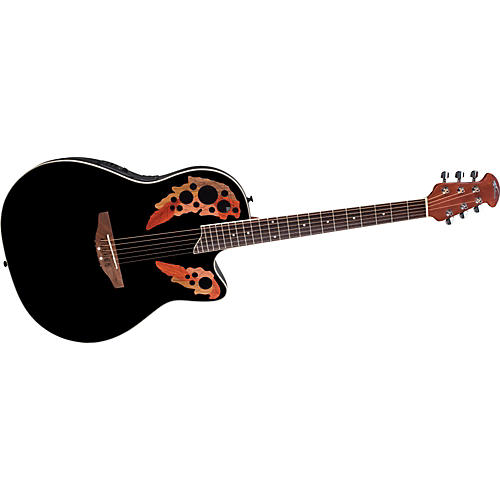 Ovation Applause Series AE148 Super Shallow Cutaway AcousticElectric Guitar Black Guitar Center
