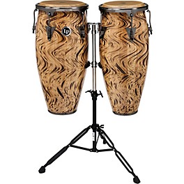 LP Aspire 10" and 11" Conga Set with Double Conga Stand Havana Cafe with Brushed Nickel Hardware