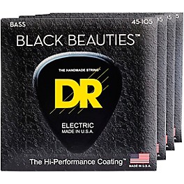 DR Strings BKB-45 Black Beauties Medium 4-String Bass Strings 4 Pack