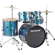 BackBeat Complete 5-Piece Drum Set With Hardware and Cymbals Pacific Mist