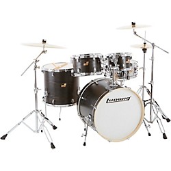 BackBeat Elite 5-Piece Complete Drum Set With 22" Bass Drum, Hardware and Cymbals Midnight Grain