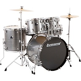 Open Box Ludwig Backbeat Complete 5-Piece Drum Set with Hardware and Cymbals Level 1 Metallic Silver Sparkle