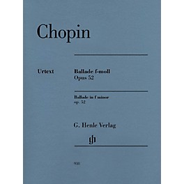 G. Henle Verlag Ballade in F minor Op. 52 Henle Music Softcover by Frederic Chopin Edited by Norbert Mullemann