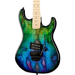 Blemished Kramer Baretta "Viper" Custom Graphic Electric Guitar Level 2 Snakeskin Green Blue Fade 194744875045