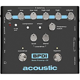 Open Box Acoustic Bass Preamp + DI Pedal With Overdrive