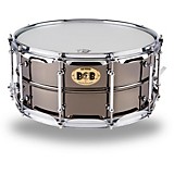 Big Black Brass Snare Drum With Tube Lugs and Chrome Hardware Black 14 x 6.5 in.
