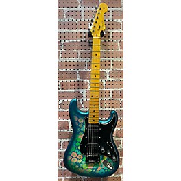 Used Fender Blue Floral Strat Solid Body Electric Guitar