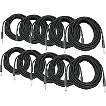 Musician's Gear Braided Instrument Cable 1/4" Black 30 Ft. 10-Pack