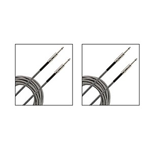D'Addario Planet Waves Braided Instrument Cable 2-Pack 20 ft. Gray