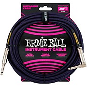 Braided Straight to Angle Instrument Cable 20 ft. Neon Purple/Black