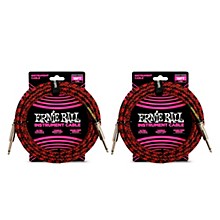 Ernie Ball Braided Straight to Straight Instrument Cable, 2-Pack