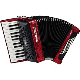 Blemished Hohner Bravo II 48 Accordion with Black Bellows Level 2 Red 197881134570