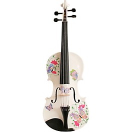 Open Box Rozanna's Violins Butterfly Dream White Glitter Series Violin Outfit