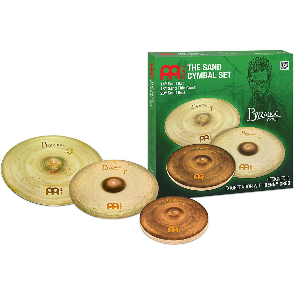 Meinl Byzance Vintage Series Benny Greb Sand Cymbal Set 14, 18, and 20