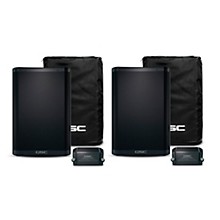 QSC CB10 10" 440W Battery-Powered Portable Loudspeaker Pair With Covers & Replacement Batteries