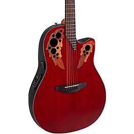 Ovation CE44 Celebrity Series Elite Mid-Depth Acoustic-Electric Guitar Ruby Red