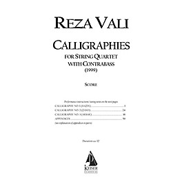 Lauren Keiser Music Publishing Calligraphies (String Quintet) LKM Music Series Composed by Reza Vali