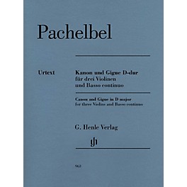 G. Henle Verlag Canon and Gigue for Three Violins and Basso Continuo in D Maj Henle Music by Pachelbel Edited Mullemann