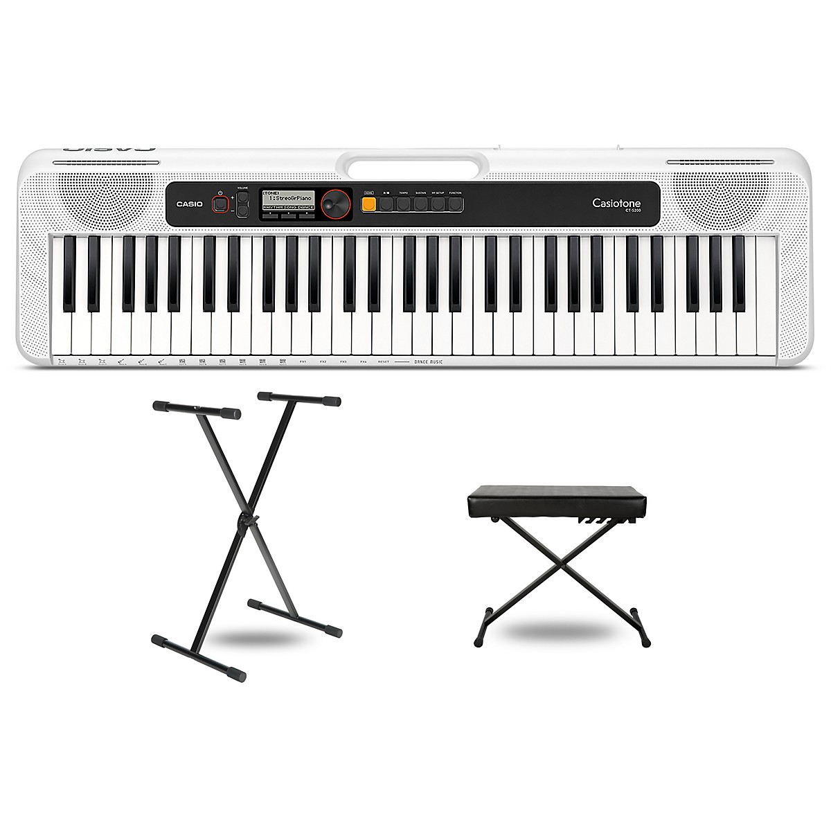 Casio Casiotone CTS200 Keyboard with Stand and Bench White Guitar Center