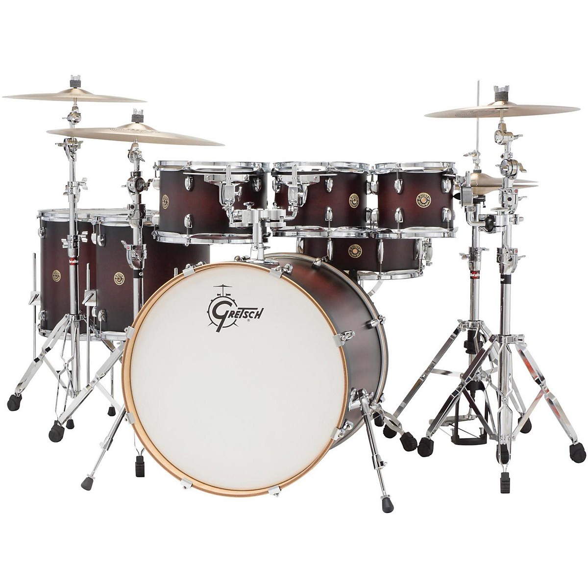 Gretsch Drums Catalina Maple 6Piece Shell Pack with Free 8 in. Tom Satin Deep Cherry Burst