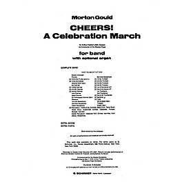 G. Schirmer Cheers! A Celebration March (Full Score) Concert Band Composed by Morton Gould