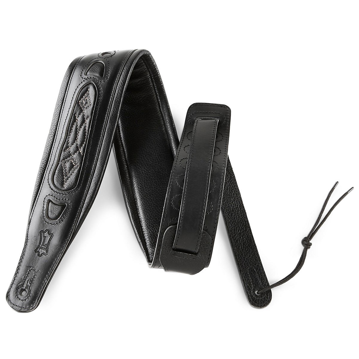 Levy's Classic Padded leather guitar strap Black Guitar Center